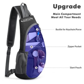 G4Free Sling Bags Men and Women Shoulder Backpack Small Crossbody Chest Sling Backpack (Dark Grey)
