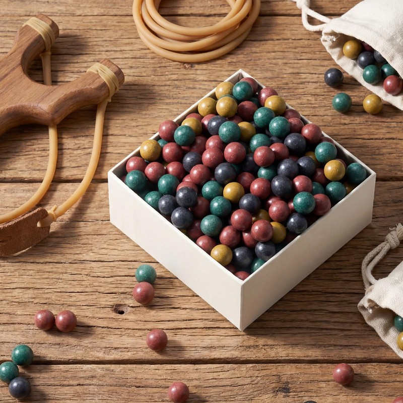 1000 Pcs 3/8 Inch Slingshot Ammo Bulk, Multicolor Biodegradable Clay