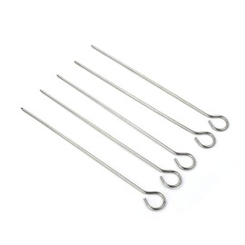 Chinshwehaw 12-Inch Long Stainless Steel Skewers BBQ Skewers Barbecue Skewers Barbecue Skewers Poultry Roast Goose Needle Skewers for Barbecue Shish Kebab Kabob Reusable Sticks 12 Pack