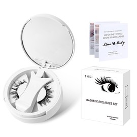 Magnetic False Eyelashes Set, 3D Magnetic Eyelashes with Storage Box, Easy to Install and Reusable (EM07)