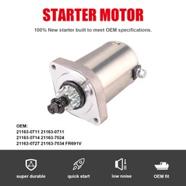 ZHENGHE New Starter Motor Compatible with Kawasaki FR651V FR691V FS481V FS600V FS651V FS691V, 21163-0711 21163-0714 21163-0727 21163-0749 21163-7024 21163-7034 FR691V-AS04