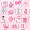 36 Pcs Pink Christmas Party Hanging Swirl Decorations Set,Xmas Holiday