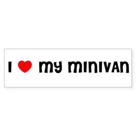 CafePress I Love My Minivan 10"x3" Rectangle Vinyl Bumper Sticker Car Decal