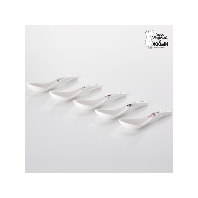 Moomin Friends Ceramic Udon Spoon 5-Piece Set / 무민 프렌즈