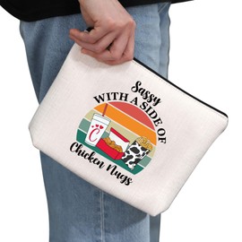 G2TUP Funny Chickens N-ugs Gift Side of Chicken Nugs Makeup Bag Chicken Foodie Cosmetic Bag Chickens Nuggets Lover Gift (Side of Chicken Nugs CB)
