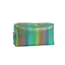Aimeixin Cosmetic Bag ,Portable Women Makeup Bag Sequins Color Matching Toiletry Pouch Purse Bag for Travel Daily Use (Green)