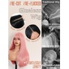 Pink Glueless Lace Front Wig For Women | 26 Inch