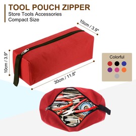 PATIKIL Small Tool Pouch Zipper Tool Bags, 7 Pcs Waterproof Canvas 600D Versatile Hand Zippered Tool Pouches Organizer for Storage Duty Heavy Electrician(11.8" x 3.9")