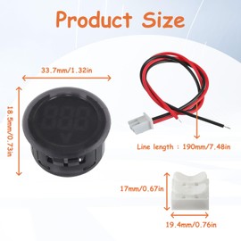 JAMHER 2 Pieces DC 4V-100V Voltmeter Gauge, Car Voltage Gauge LED Digital Display for Cars Vehicles Motorcycles Boats (Green)