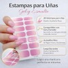 Estampas de Uñas de Esmalte y Gel, Rosa, Blanco y
