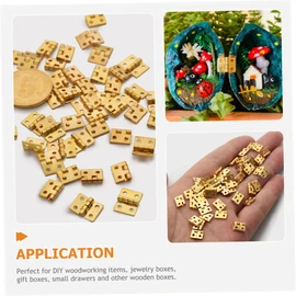 HOMSFOU 30 Pcs Box Mini Hinge Hinges for Kitchen Cabinets Miniature Dollhouse Accessories Furniture Mini Miniature Hinges for Crafts Minatures Crafts Copper Piano Small Hinge