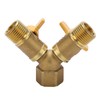 G1/2 Brass Garden Irrigation 2 Way Y Hose Splitter Double