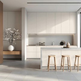 KIBOHOME 394''x23.6'' Cream Wallpaper Peel and Stick Contact Paper Beige Matte Textured Solid Color Self Adhesive Wall Paper Removable Renter Friendly for Cabinets Drawers Bedroom Kitchen