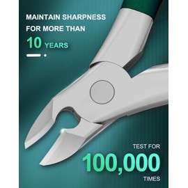 22MM Wide Jaw toe nail clippers for thick nails for seniors, Podiatrist Ingrown Toenail Tool Kit for Seniors Men, Professional Sharp Heavy Duty Nail Cutter Bamboo Shape Handle Toenails Trimmer (Green)