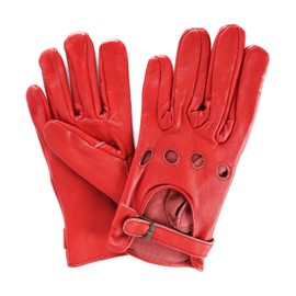 Zerimar Leather Driving Gloves for Women – Motorcycle Gloves – Women's Gloves – Vintage Classic Soft Daily Leather Gloves – Red – Size 8