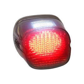 NTHREEAUTO Smoked LED Tail Light Motorcycle Rear Taillights with Brake License Plate Lights Compatible with Harley Dyna, FLST, FXSTB, FXST, Touring Models