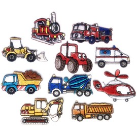 i-Patch - Patches - 0196 - Fire Brigade - Police - Truck - Tractor - Digger - Tractor - Tractor - Car - Patch - Badges - Iron-On - Iron-On - DIY - Appliqué - Iron On