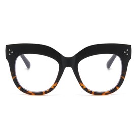 LJCZKA Oversized Blue Light Blocking Glasses Retro Thick Cat Eye Eyeglasses for Women Computer Anti Eye Strain Eyewear