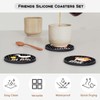 Friends TV Show Merchandise, Silicone Drink Coasters Set with Holder,