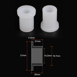 HARFINGTON 4pcs Flanged Sleeve Bearings 10.2mm Bore 16.7mm OD 25mm Length Nylon Bushings for Shaft, White