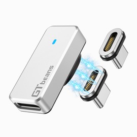Adaptador magnético USB C de 24 pines, conector tipo C compatible con PD de 140 W, transferencia de datos USB 4.0 de 40 Gb/s y salida de video de 8 K 60 Hz con 2 conectores magnéticos para cubierta de