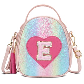 KKXIU Purse Gifts for Girls Cute Little Girl Crossbody Bag Heart Kids Small Backpack with Tassel (Shine-E)