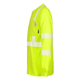 BOCOMAL FR Tee Shirts High Visibility/Hi Vis Flame Resistant/Fire Retardant Shirt 6oz Yellow Men's Safety Shirts