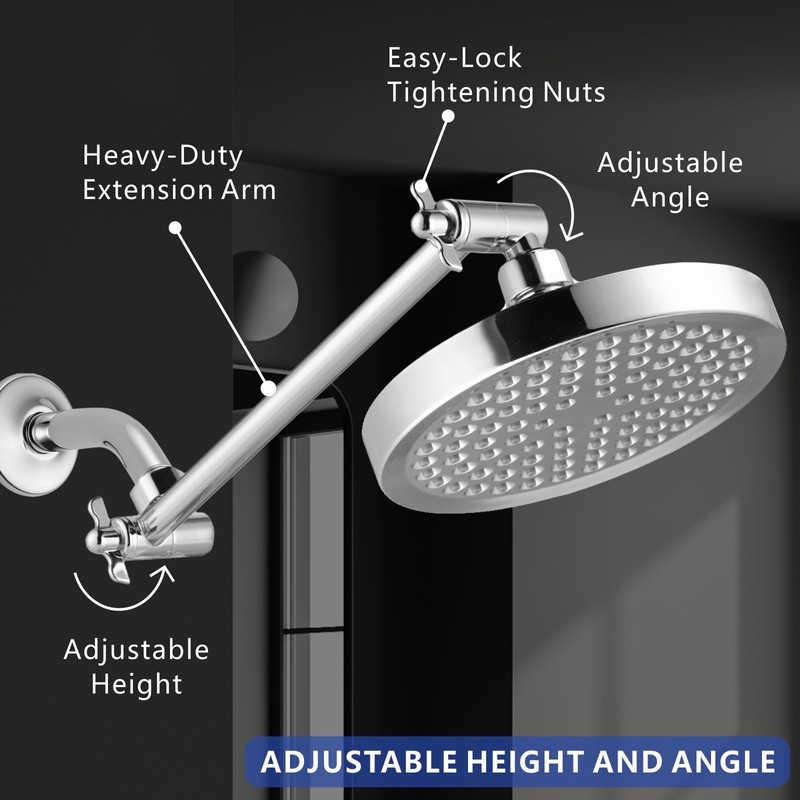 Voolan 11 Inch Shower Extension Arm with Lock Joints, Adjustable