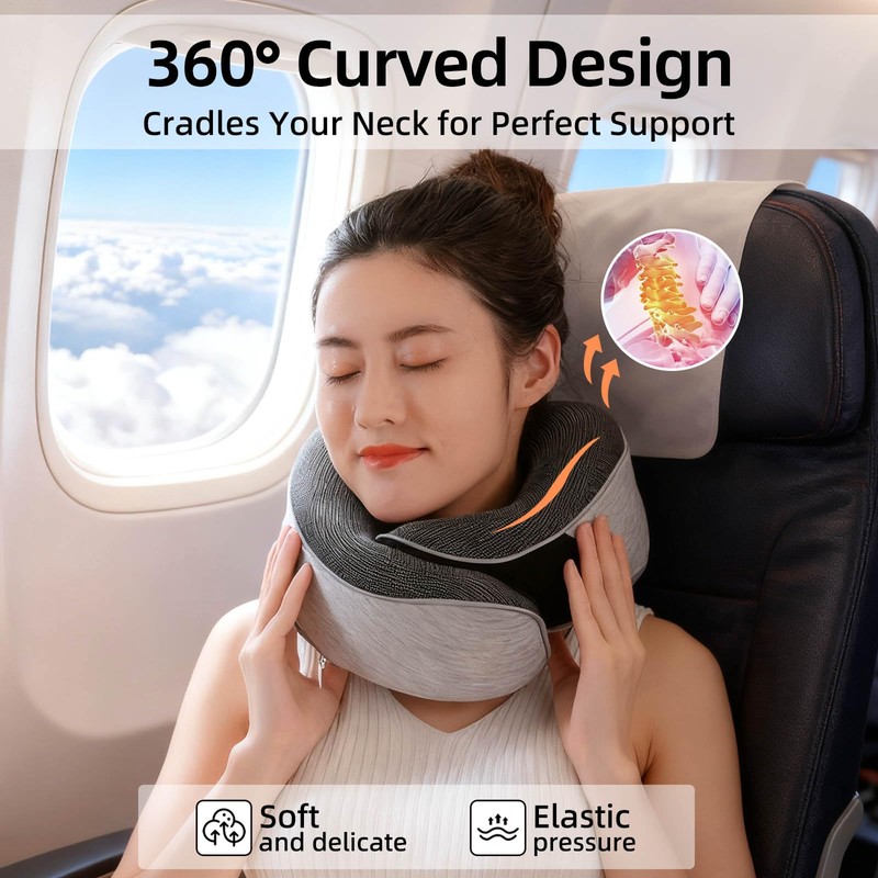 YYinno Travel Neck Pillows for Airplanes with Portable Carry Bag