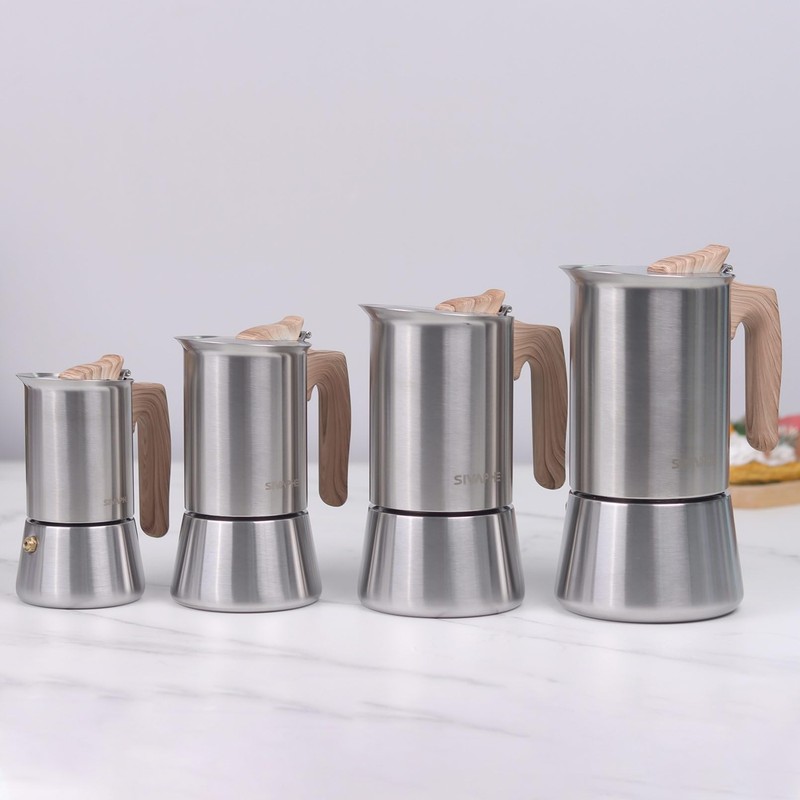 Sivaphe Stovetop Espresso Maker Stainless-Steel 3.5 oz, 1-2 Cup Coffee
