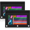 3-Ring Pencil Pouch, 2 Pack Black Bulk Pencil Case, Pencil