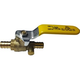 2 Pieces XFITTING 1/2'' Pex Ball Valve with Drain, Full Port Yellow Handle