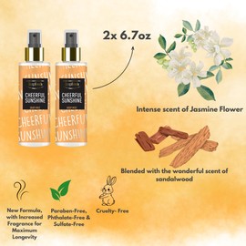 Infinix DeepFresh Body Mist Cheerful Sunshine - Pack of 2 (5.7 Oz each) – Long-Lasting Perfume Spray with Jasmine & Sandalwood