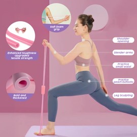 Saludea Resistance Bands with Handles, Arm Figure 8 Resistance Band, Chest Expander, Stretch Fitness Strap, Yoga Gym Fitness Pulling Rope for Full-Body Workouts Back and Shoulder Stretch Women Men