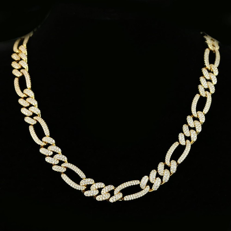Eseres Figaro Chain Necklace for Men 12MM Figaro Link Chain