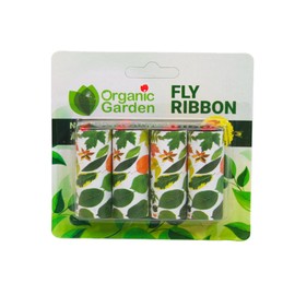 Organic Garden Fruit Fly Ribbon Sticky Traps for Flying Bugs, Insects, Flies, and Mosquitoes, Zero-Poison Indoor and Outdoor Paper, Tacky Surface, Disposable, 4 Pack (3)