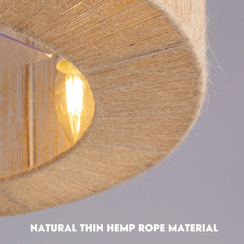 SILJOY 18" Boho Rattan Ceiling Fan with Light and Remote