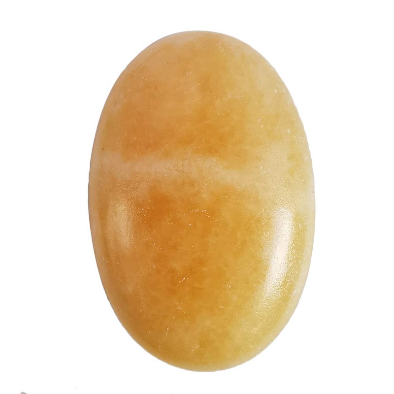 Lovionus89 Ice Yellow Jade Worry Stones, Natural Oval Palm Tree