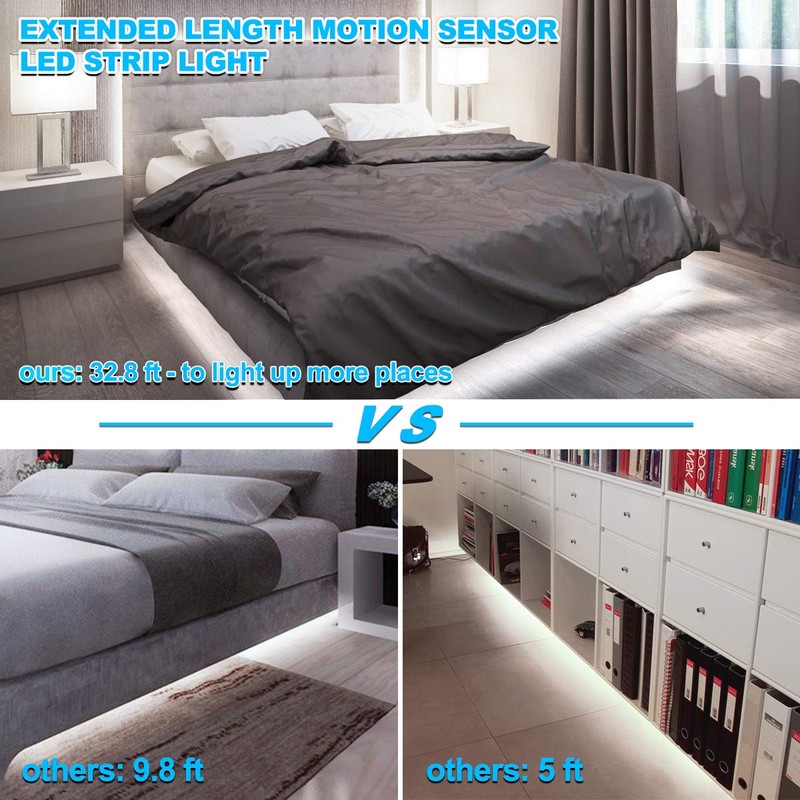 MY BEAUTY LIGHT Motion Activated LED Strip Lights, 32.8ft LED