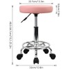 KKTONER PU Leather Round Rolling Stool with Foot Rest Swivel