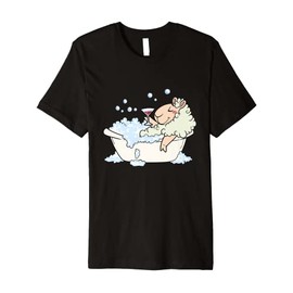 Funny Bathtub Chill Out Sheep Bubble Bath Relax Premium T-Shirt