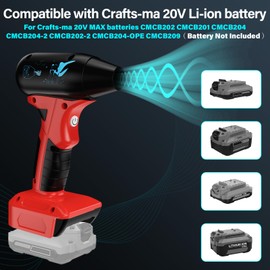for V20 Jet Dry Mini Blower,Jet Fan 130000 RPM Wind Speed 4-Speed Control Compatible with Craftsman 20V Lithium Battery,Super Jet Fan Blower for Drying, Cleaning (Battery not Included)