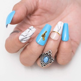 WOKOTO 100pcs Antique Gold Guns Charms For Nail Art 3D Guns Nail Jewels For Women Nails Punk Nail Art Charms Nail Jewelrys For Acrylic Nails Nail Decorations Nail 3d Charms Jewels For Nails Designs