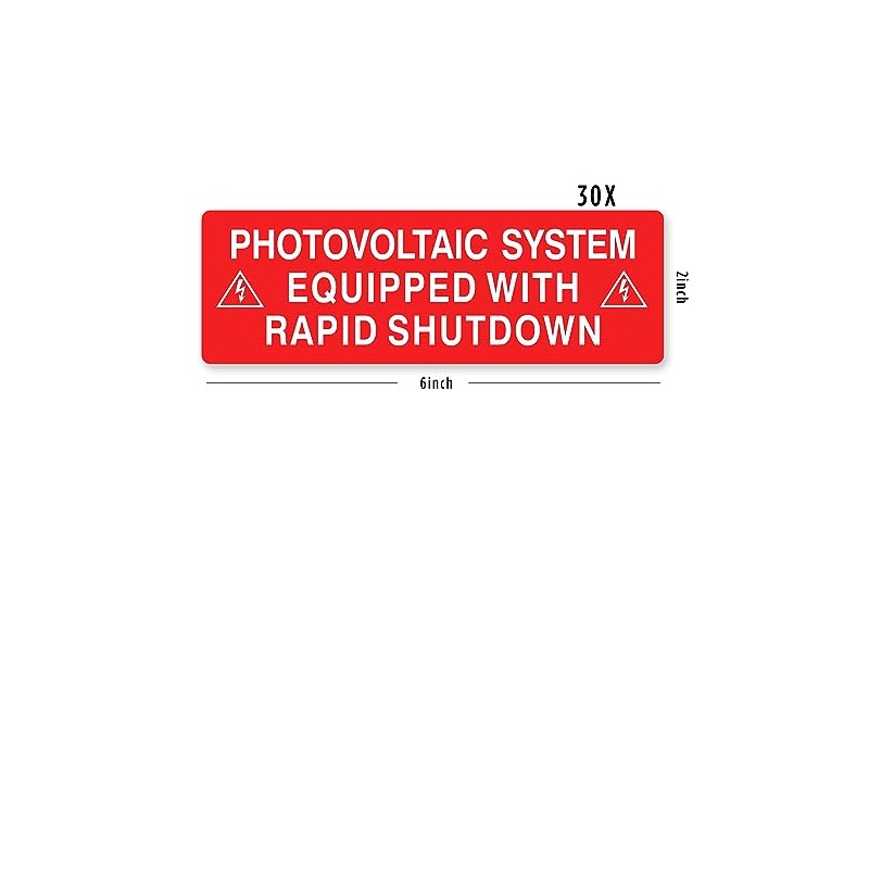 CDXHOME 30X PV Solar System Label Pack - Ensure Safety