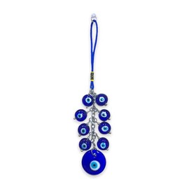 AUGEN Evil Eye Keychain Blue Peacock Design, Good Luck Charms Protection Key Ring For Women And Men, (Pack of 1)