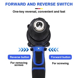 Cordless Drill with Battery and Charger Electric Drill with 2 Variable Speed LED and 26pcs Drill Bits Power Tools Set Cordless Drill kit 3/8 inches Keyless Chuck Blue