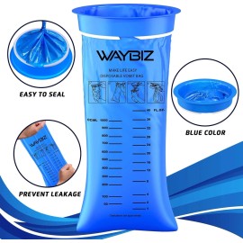 WAYBIZ Vomit Bags 16 Pack 1000 ml, Non-Transparen