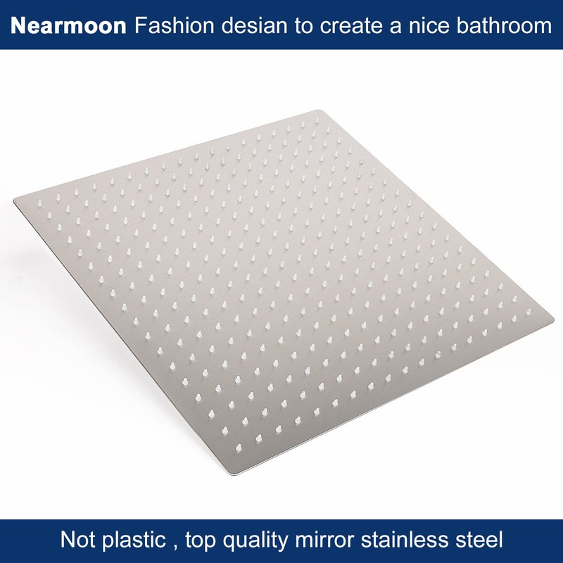NearMoon Rain Shower Head With Shower Arm, Ceiling Mount Square