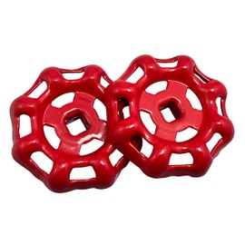 LinJianTing 2pcs Metal Outside Tap Round Handle Faucet Handle Hose Double Handle Square Reel 6x6mm (Red)