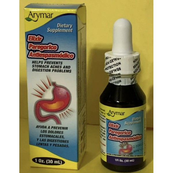 Elixir paregorico antiespasmodico. 1 oz(30 ml) por Arymar/Dietary Supplement